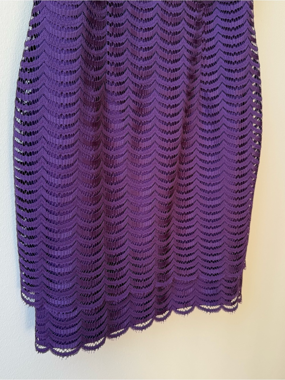 American Living Deep Purple Lace Overlay Mini Dress - Picture 3 of 5